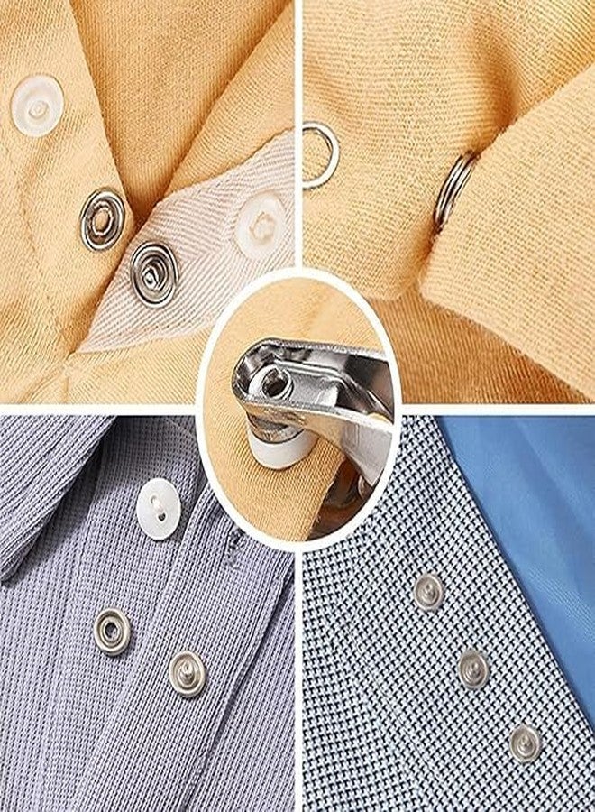 Inditrust Snap Button Fastener Kit with Pliers Tool, Stainless Steel, Silver, 100 Sets, for Clothes, Leather, Bags, DIY Craft, with Storage Box - Image 3