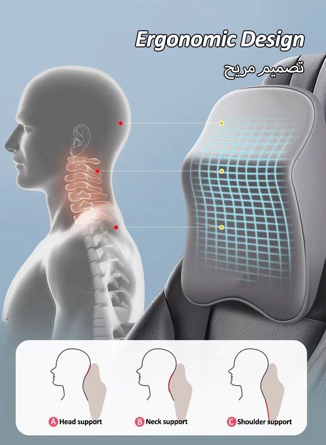 Car Seat Head Rest Neck Pillow for Neck Pain Relief and Cervical Support Car Seat Neck Pillow with 100% Pure Memory Foam and Washable Cover (Grey) - Image 5