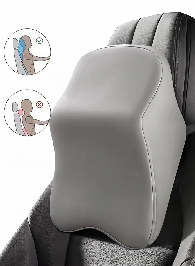 Mishilei Car Seat Head Rest Neck Pillow for Neck Pain Relief and Cervical Support Car Seat Neck Pillow with 100% Pure Memory Foam and Washable Cover (Grey) - Image 1