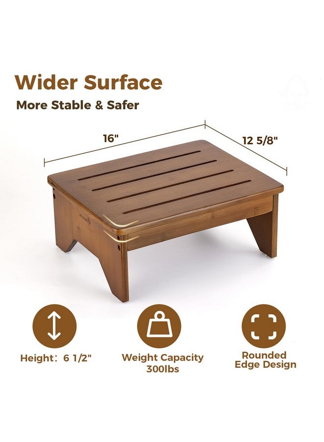 StrongTek StrongTek Bamboo Step Stool, Wooden Step with Non-Slip Bottom for Safety, Lightweight and Sturdy Footstool for Kitchen, Bedroom, Living Room, Perfect for Adults, Kids, Seniors, and Toddlers (Walnut)  - Image 4