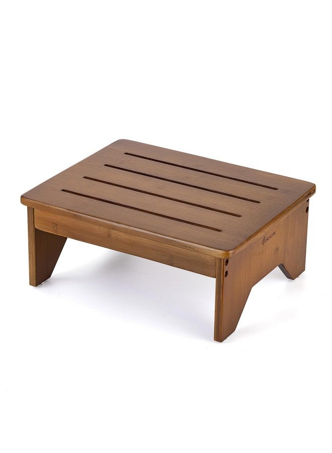 StrongTek StrongTek Bamboo Step Stool, Wooden Step with Non-Slip Bottom for Safety, Lightweight and Sturdy Footstool for Kitchen, Bedroom, Living Room, Perfect for Adults, Kids, Seniors, and Toddlers (Walnut)  - Image 1