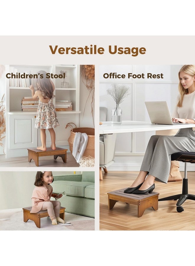 StrongTek StrongTek Bamboo Step Stool, Wooden Step with Non-Slip Bottom for Safety, Lightweight and Sturdy Footstool for Kitchen, Bedroom, Living Room, Perfect for Adults, Kids, Seniors, and Toddlers (Walnut)  - Image 5