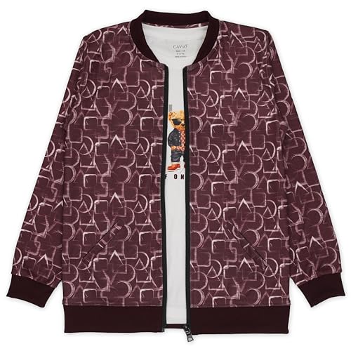 CAVIO Boys Maroon Zipper Jacket with T-Shirt - Image 1