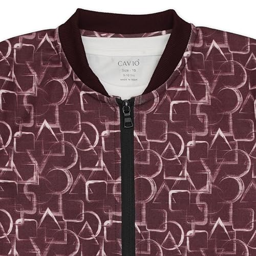 CAVIO Boys Maroon Zipper Jacket with T-Shirt - Image 5