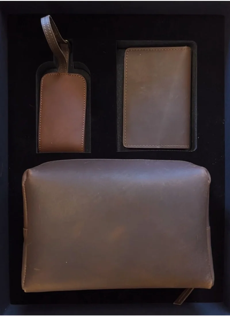 Tohfa Luxe TohfaLuxe The Brown Voyage Premium Leather Gift Set