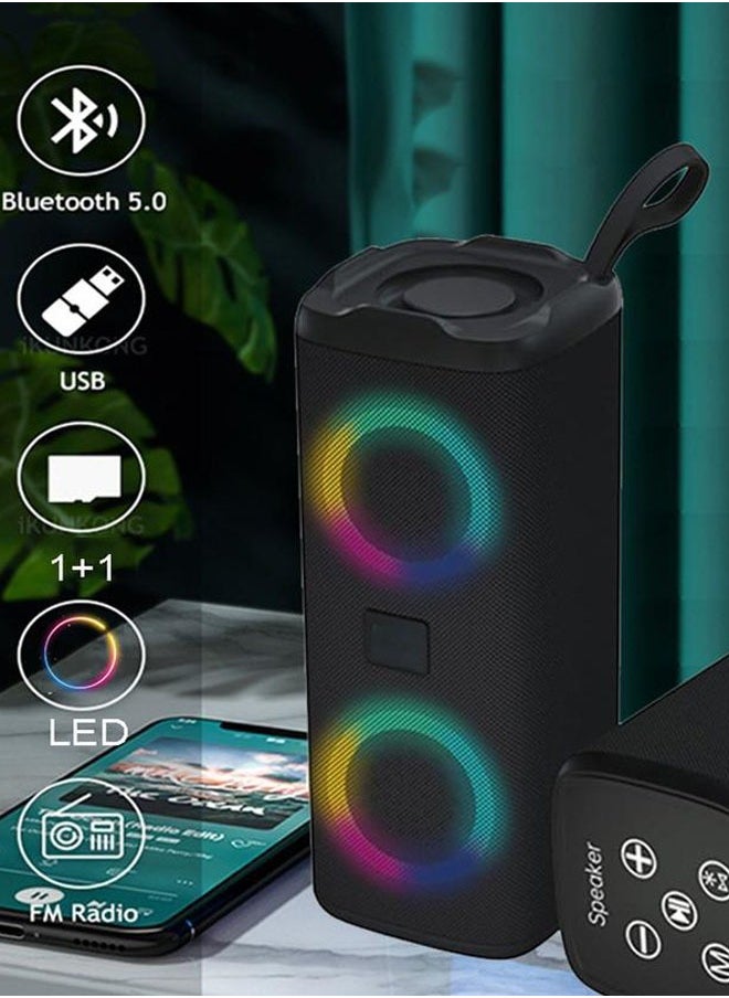 Generic - Portable Bluetooth Speakers Wireless Speaker with 4 Ω 5W+5W Loud Stereo Sound Outdoor Speaker with Bluetooth 5.0 Deep Bass RGB Lights 3-4 H Playtime for Home Party - Image 1