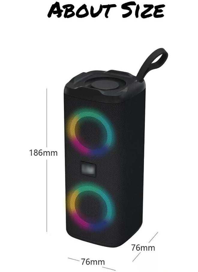 Generic - Portable Bluetooth Speakers Wireless Speaker with 4 Ω 5W+5W Loud Stereo Sound Outdoor Speaker with Bluetooth 5.0 Deep Bass RGB Lights 3-4 H Playtime for Home Party - Image 1