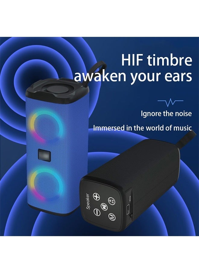 Generic - Portable Bluetooth Speakers Wireless Speaker with 4 Ω 5W+5W Loud Stereo Sound Outdoor Speaker with Bluetooth 5.0 Deep Bass RGB Lights 3-4 H Playtime for Home Party - Image 1