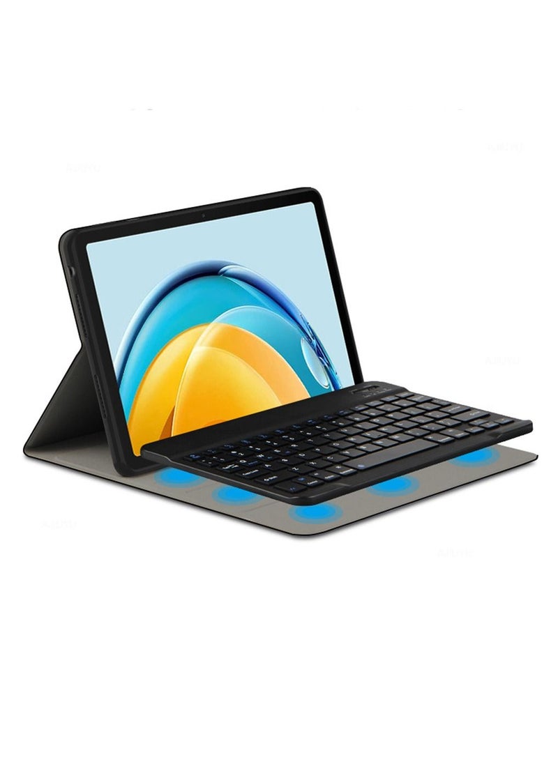 Lightweight Smart Cover with Magnetically Detachable Wireless Keyboard for Huawei MatePad SE 10.4 Black