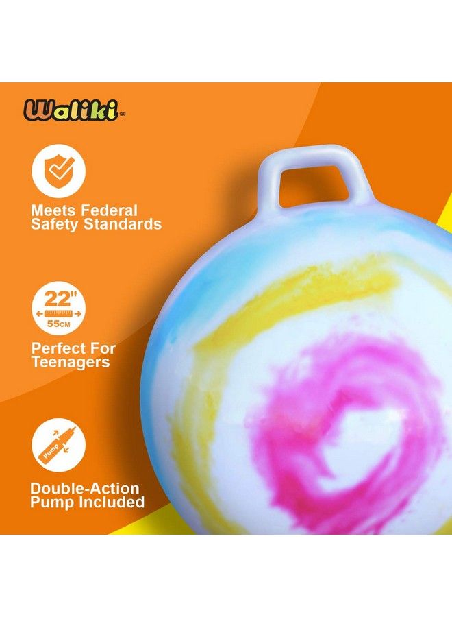 WALIKI Hopper Ball For Kids ; Hippity Hop ; Jumping Hopping Therapy Ball ; Field Day ; Blue ; Ages: 10 15 (22"/55Cm) - Image 4