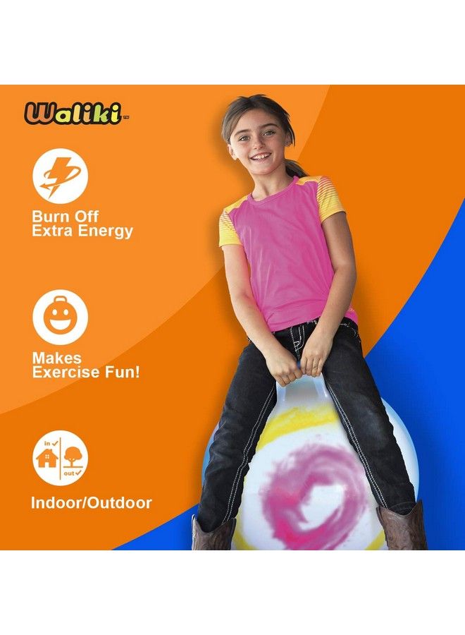WALIKI Hopper Ball For Kids ; Hippity Hop ; Jumping Hopping Therapy Ball ; Field Day ; Blue ; Ages: 10 15 (22"/55Cm) - Image 3