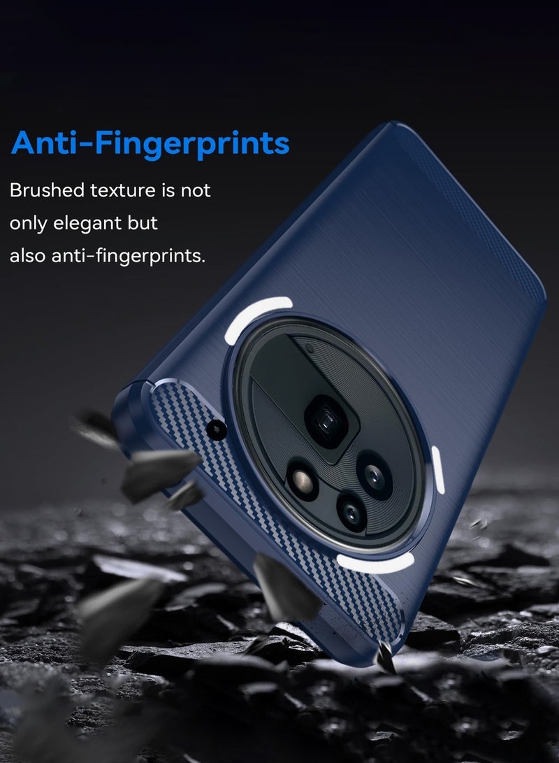 Wtech Nothing Phone (3a) Pro 5G 2025 Silicone Brushed Texture Protective Case Cover - Navy Blue - Image 2