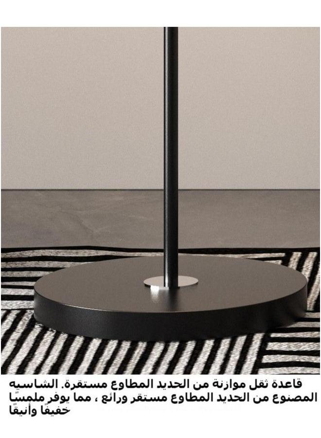 HOMESTAR Modern pleated aesthetic floor lamp, living room pole lighting, 3 colors brightness work lamp modern tall standing hanging light for bedroom reading Black and white 155x38 cm  - Image 4