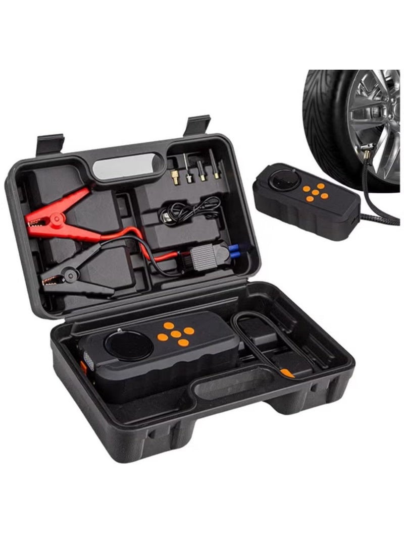 Denx Inflatable Emergency All- In- On Machine , Jump Starter - 14.8V LED Full Screen Display Jump Starter Power Pack - Lightweight Quick Inflation Jump Start Battery Pack for Car Motorcycle Cycling E-bikes - Image 2