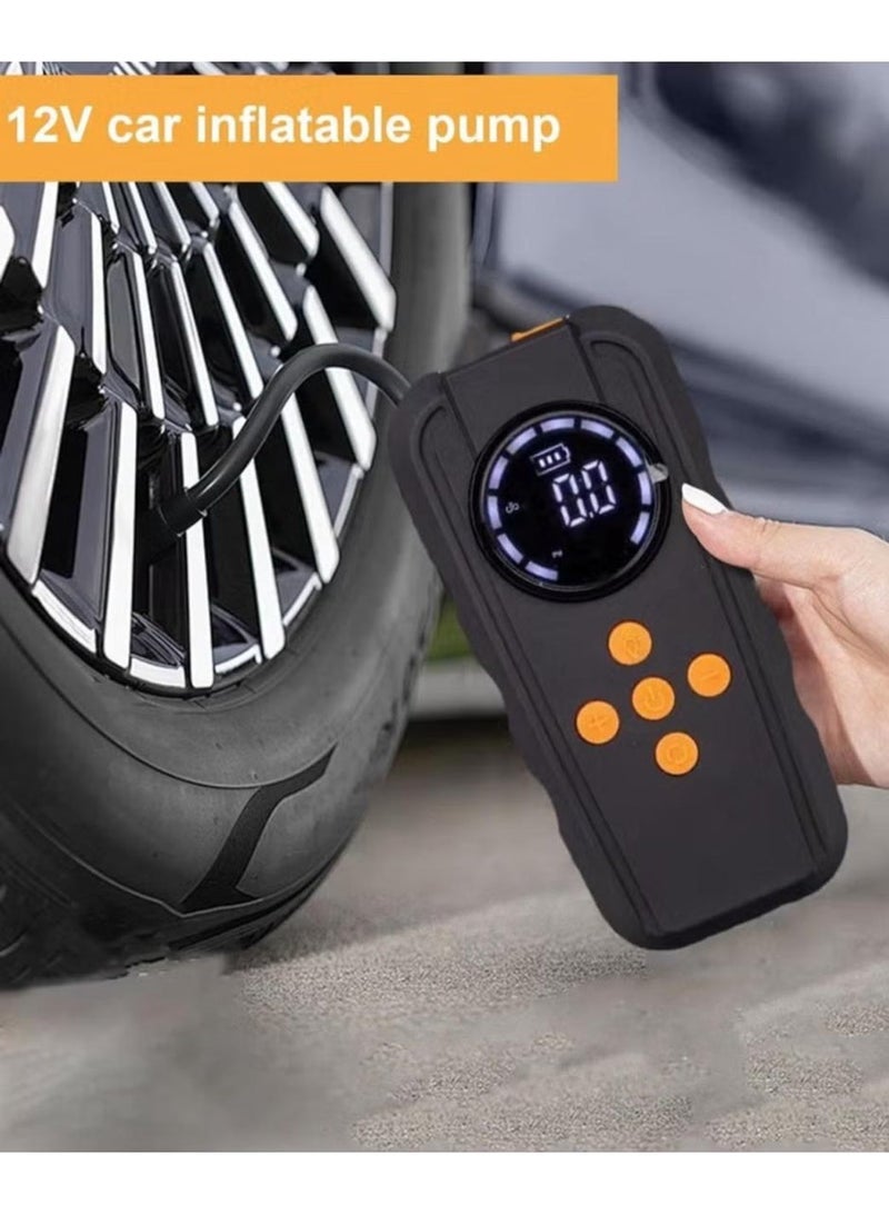 Denx Inflatable Emergency All- In- On Machine , Jump Starter - 14.8V LED Full Screen Display Jump Starter Power Pack - Lightweight Quick Inflation Jump Start Battery Pack for Car Motorcycle Cycling E-bikes - Image 1