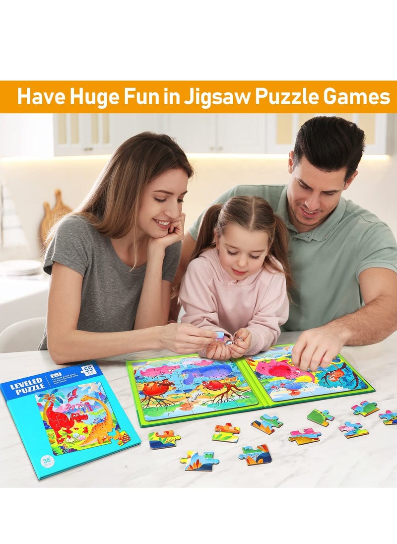 Magnetic Puzzles for Kids Ages 3-5, Two-Book Set, 110 Pieces Dinosaur Animal Theme Travel Toddler Puzzles, Preschool Learning Activities Toddler Toys for 3 4 5 6 Year Old Boys Girls - Image 4
