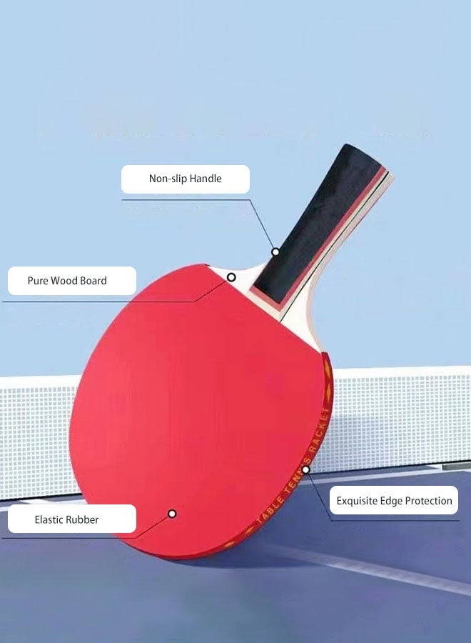 Hanayo Table Tennis Racket Set Ping Pong Paddles Set with Storage Bag 2 Table Tennis Rackets 3 Balls Suitable for Indoor and Outdoor Table Tennis Training and Family Fun(Black) - Image 3