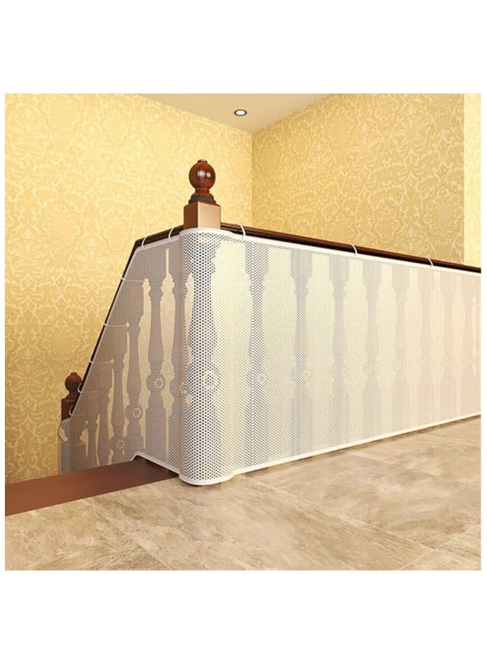 Baby Safety Stair Railing Net, Babies Stair Proof Mesh Balcony Banister Rail Guard, Child Safety Protection Net for Kids, Toys, Pets - 9.8ft L x 2.6ft - Image 1