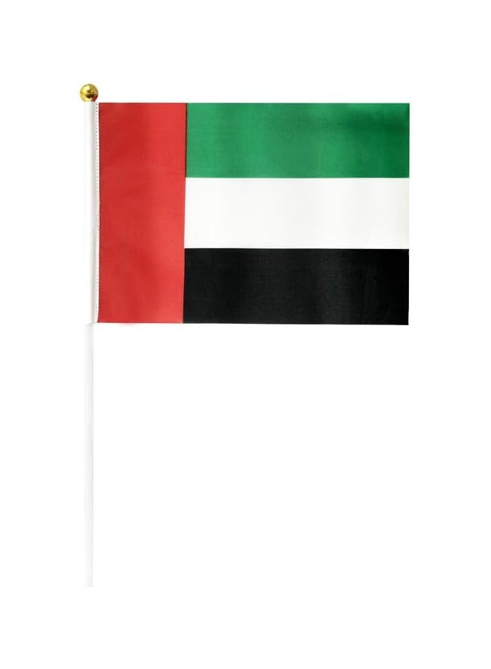 12 قطعة من الأعلام الوطنية لدولة الإمارات العربية المتحدة مع عصا بلاستيكية متعدد الألوان 30x45 سنتيمتر - Image 1