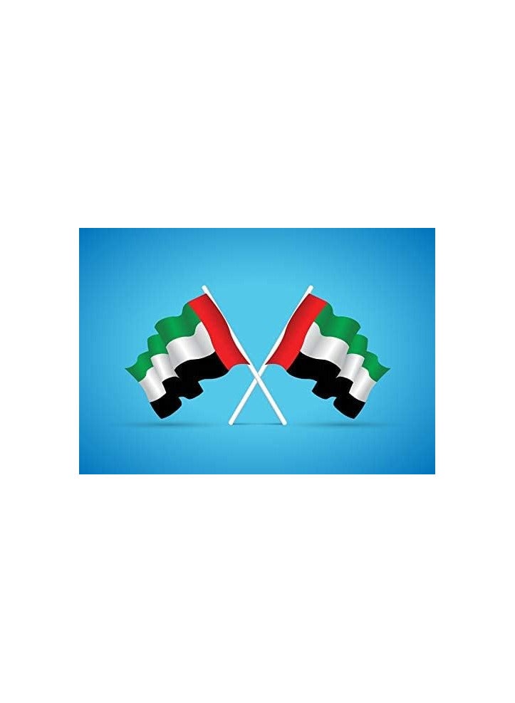 12 قطعة من الأعلام الوطنية لدولة الإمارات العربية المتحدة مع عصا بلاستيكية متعدد الألوان 30x45 سنتيمتر - Image 3