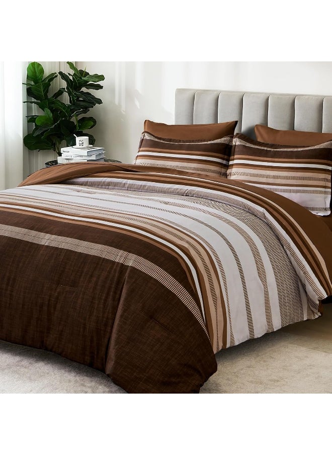 Generic Dobuyly Brown King Size Comforter Set 7 Pieces  - Image 1