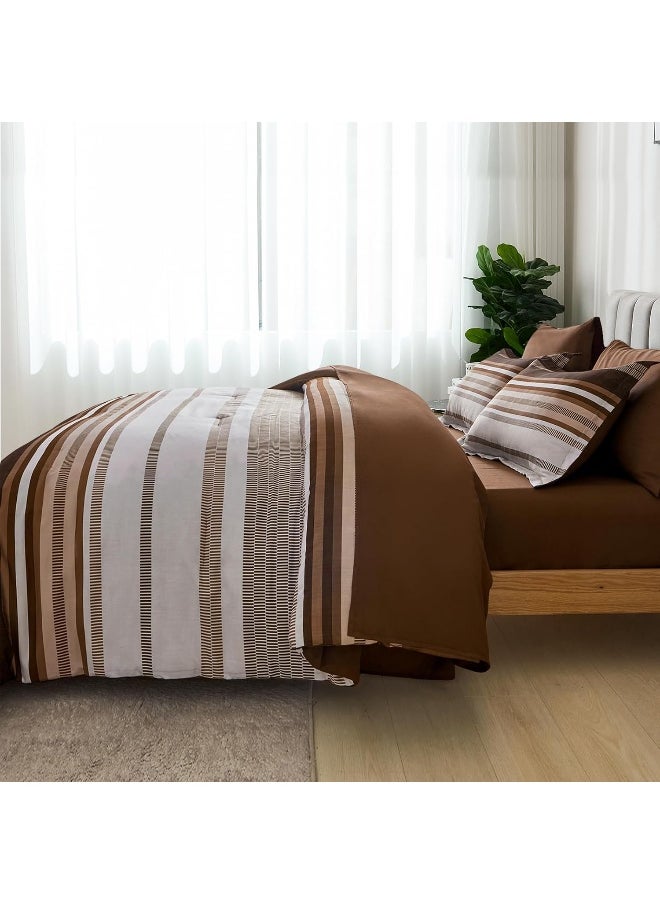 Generic Dobuyly Brown King Size Comforter Set 7 Pieces  - Image 4