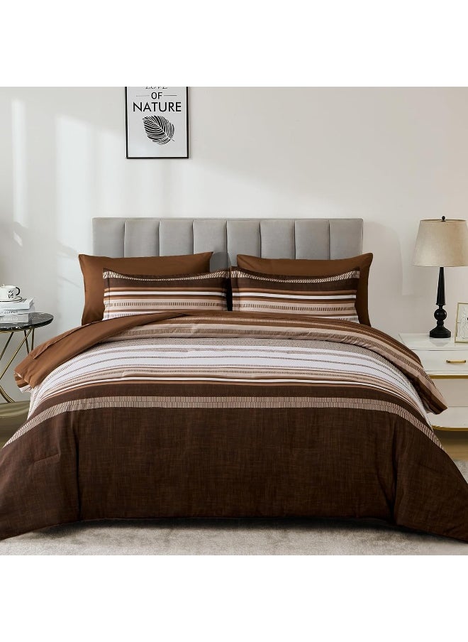 Generic Dobuyly Brown King Size Comforter Set 7 Pieces  - Image 2