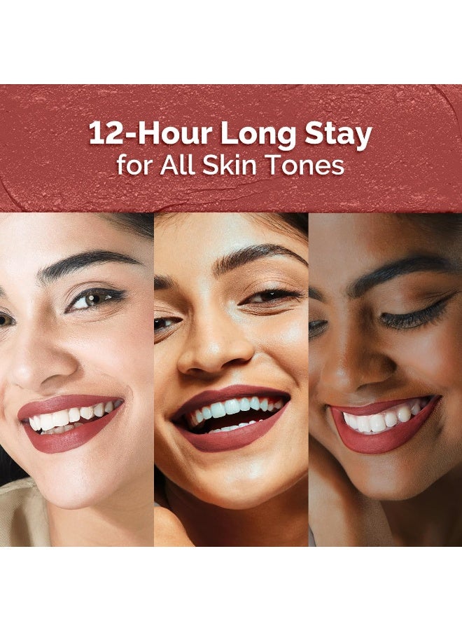 Mamaearth Moisture Matte Longstay Lipstick With Avocado Oil & Vitamin E For 12 Hour Long Stay-05 Bubblegum Nude - 2 G - Image 4