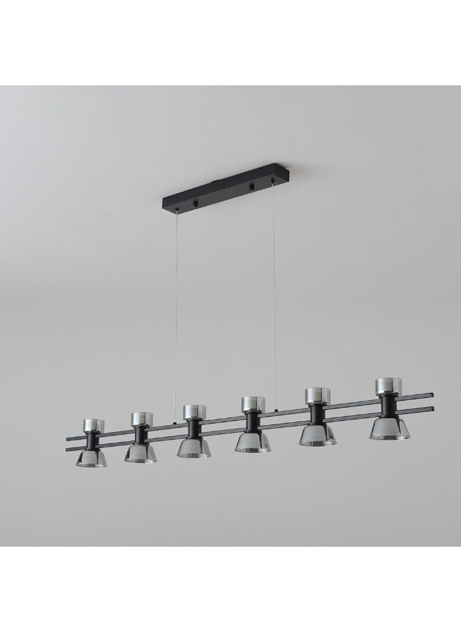 DANUBE HOME Danube Home Porto Modern Chandelier For Dining Room| 12- Lights Indoor Lighting Fixture With LED-Lights (Included)| Metal Frame With Black Finish| 3000k Light|L121xW23xH23cm (1 Year Warranty)  - Image 2