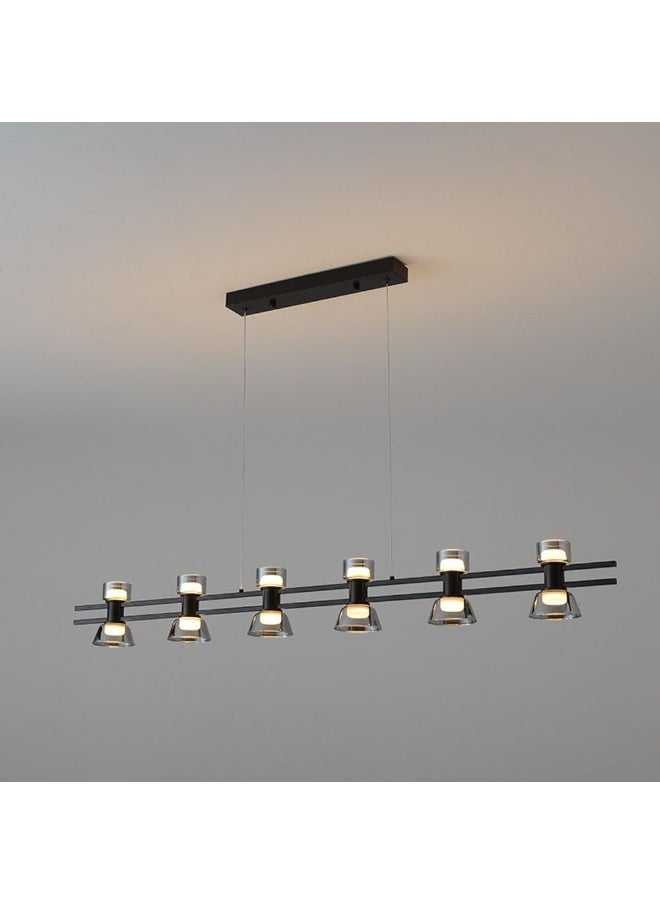 DANUBE HOME Danube Home Porto Modern Chandelier For Dining Room| 12- Lights Indoor Lighting Fixture With LED-Lights (Included)| Metal Frame With Black Finish| 3000k Light|L121xW23xH23cm (1 Year Warranty)  - Image 1