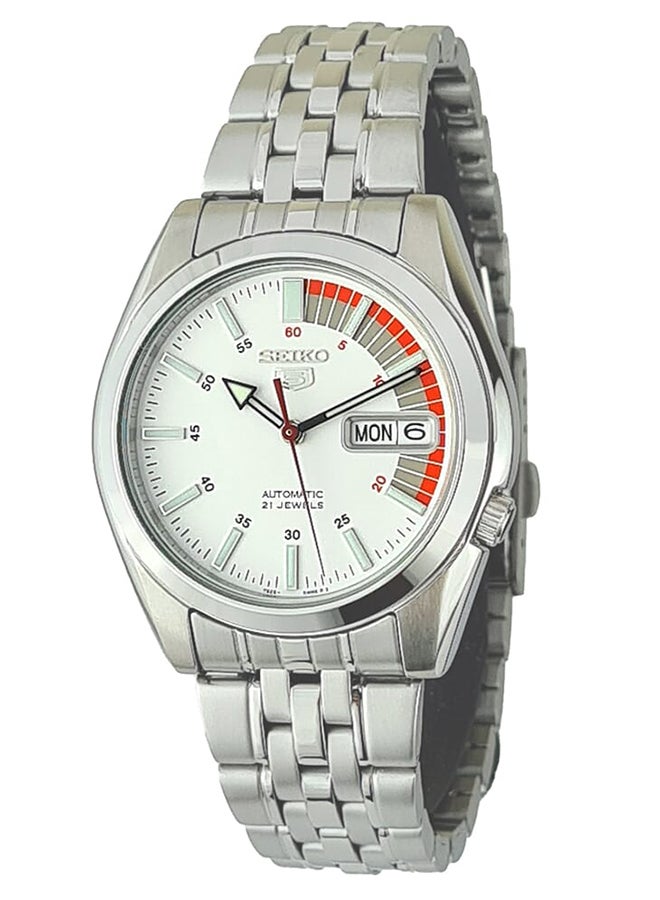 Seiko ساعة يد أوتوماتيكية للرجال من الفولاذ المقاوم للصدأ على شكل دائري أنالوج SNK369K1 - 37 مم - Image 1