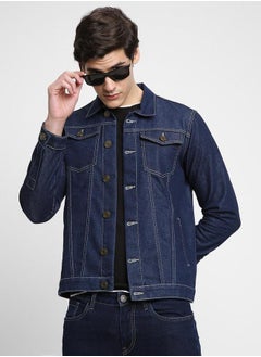 Dennis Lingo Plain Button Denim Jacket Full Sleeves by Styli  - Image 5