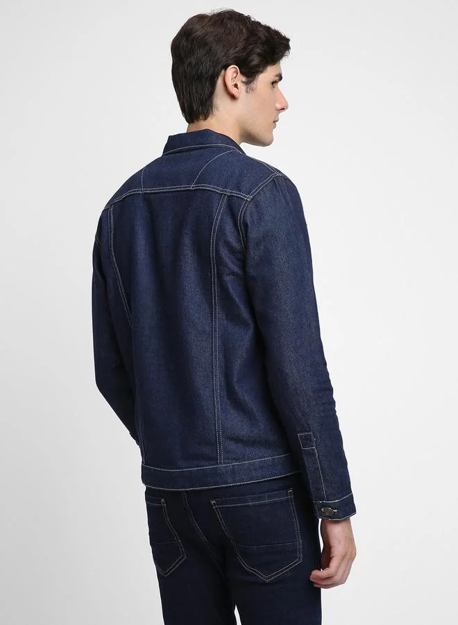 Dennis Lingo Dennis Lingo Plain Button Denim Jacket Full Sleeves