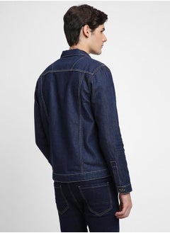 Dennis Lingo Plain Button Denim Jacket Full Sleeves by Styli  - Image 4