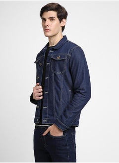 Dennis Lingo Plain Button Denim Jacket Full Sleeves by Styli  - Image 3