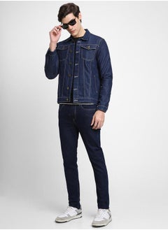 Dennis Lingo Plain Button Denim Jacket Full Sleeves by Styli  - Image 1