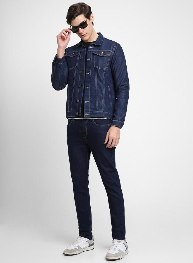 Dennis Lingo Plain Button Denim Jacket Full Sleeves by Styli  - Image 1