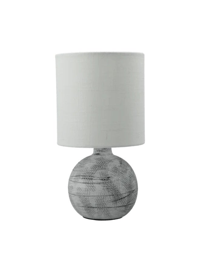 Micasa Grey Shade Table Lamp with Textured Base 17x30x17cm - Image 1