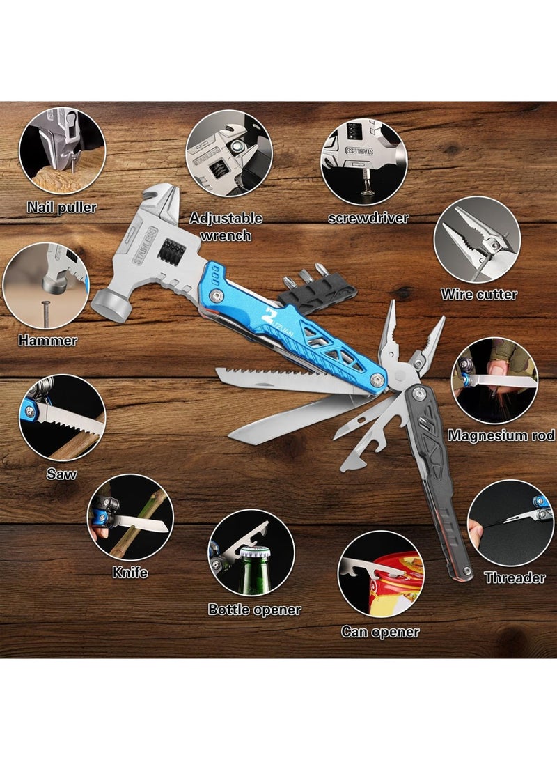 KINGMAZI Upgraded 18 in 1 Multitool,Professional Stainless Steel Multitool Pliers with Replaceable Alloy Steel Blades Wire Cutters,Bottle Opener,Nylon Sheath,Apply to Survival,Camping, Hunting & Hiking Gift for Men - Image 4