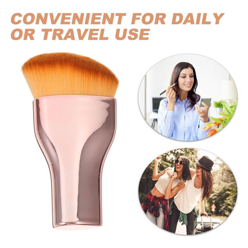 Foundation Brush Liquid Makeup Brush Small Rose Gold Portable for Women Professional Cosmetic Tool for Liquid Foundation Application - Image 3