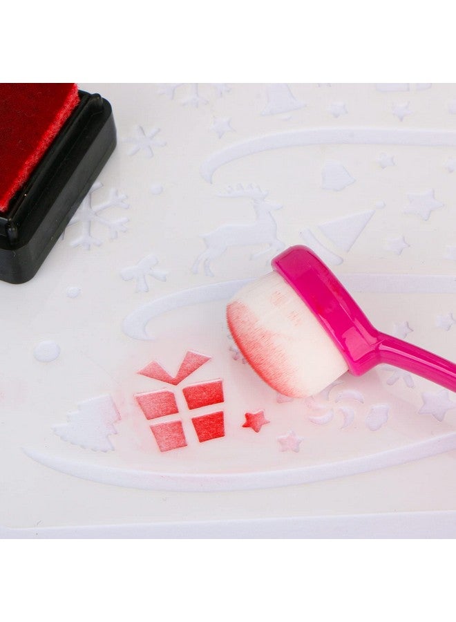 يوسينج مجموعة من 12 فرشاة صغيرة لمزج الحبر الملون، أداة صغيرة لمزج الحبر لصنع البطاقات، مجموعة واسعة من التطبيقات الحرفية، مقبض ورقي ملون (حجم رأس الفرشاة 0.5 بوصة) - Image 2