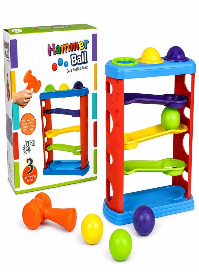 VEDROCI Montessori Hammer Ball Toy for Toddlers | Pound & Roll Cause-Effect Learning| Motor Skills Development with Hammer & Balls - Image 1