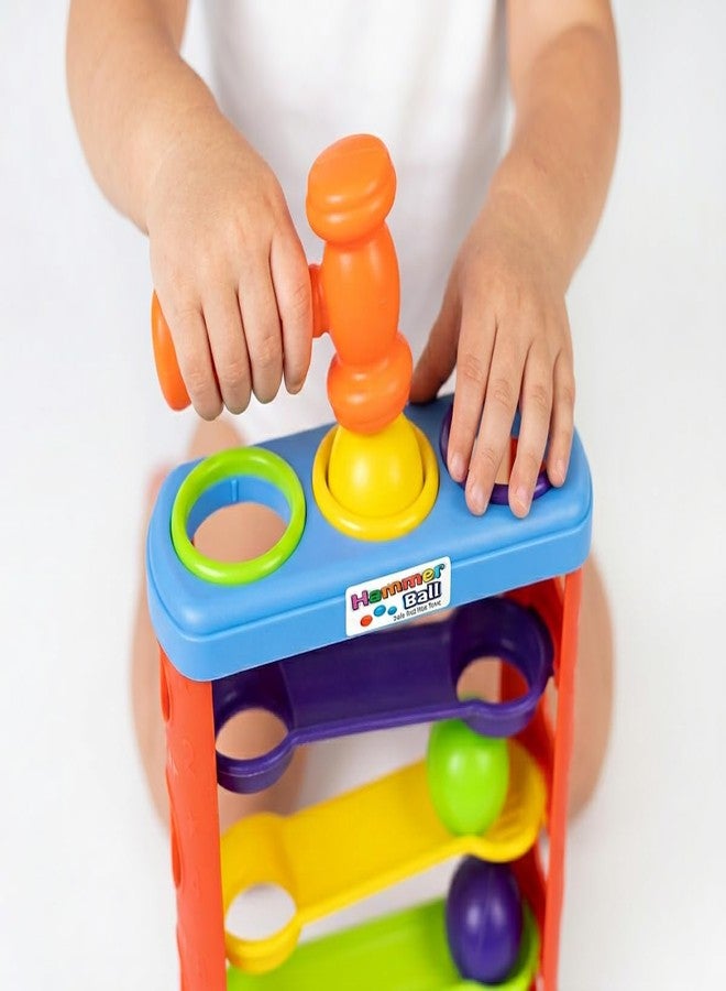 VEDROCI Montessori Hammer Ball Toy for Toddlers | Pound & Roll Cause-Effect Learning| Motor Skills Development with Hammer & Balls - Image 3