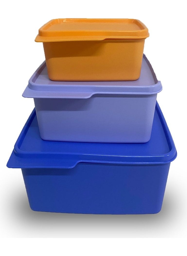 Tupperware Square Storage Set of 3 