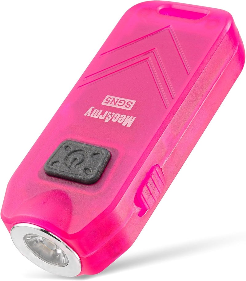 MecArmy SGN5 USB Rechargeable Personal Attack Alarm Flashlight - Mini Handheld EDC Keychain Torch with 560 Lumens and 115dB Siren (Red) - Image 1