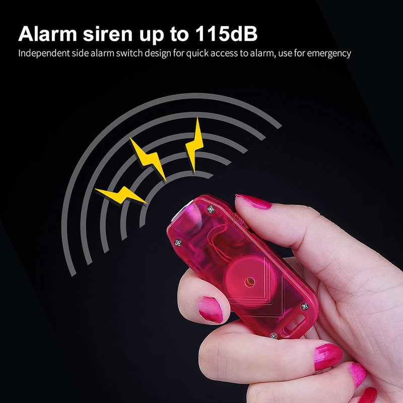 MecArmy SGN5 USB Rechargeable Personal Attack Alarm Flashlight - Mini Handheld EDC Keychain Torch with 560 Lumens and 115dB Siren (Red) - Image 4