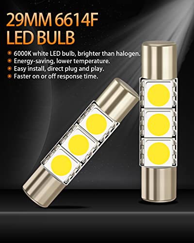 MEALAM White LED Bulbs Package Kit Compatible with 2005 2006 2007 2008 2009 2010 Jeep Grand Cherokee Interior Map Dome Light + License Plate Light and Install Tool, 12 Piece - Image 4