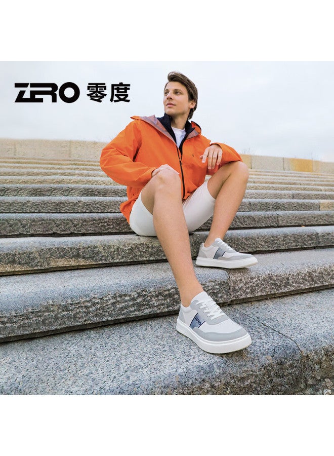 Lingdu Zero Men's Shoes, New Lightweight Sneakers, Thick-soled Wear-resistant Non-slip Comfortable Men's Shoes, White And Blue, Size 42
