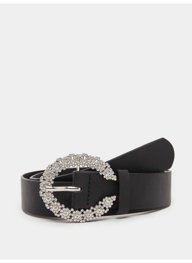 ستايلي Styli Embellished Buckle Detail Belt