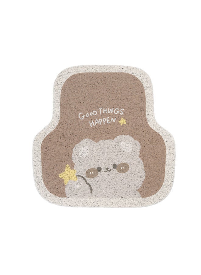 Car Mat Silk Ring Universal Full Surrounding Fixed Sticker Cute Cartoon Girl Thickened Non-Slip Car Mat Carpet-Color:[bold, Thickened And Wear-resistant Model] Cute Brown Bear - 1 Piece In The Back Row (limited To Purchase)  - Image 1
